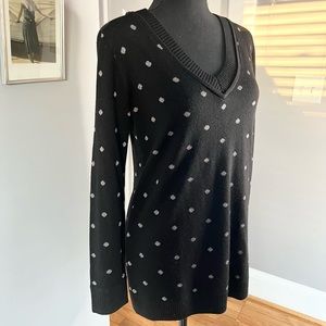 Nanette Lepore silver metallic polka dot sweater